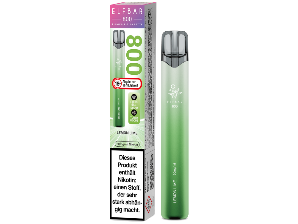 Elfbar 800 Einweg E-Zigarette - Prefilled - Lemon Lime - 20 mg/ml