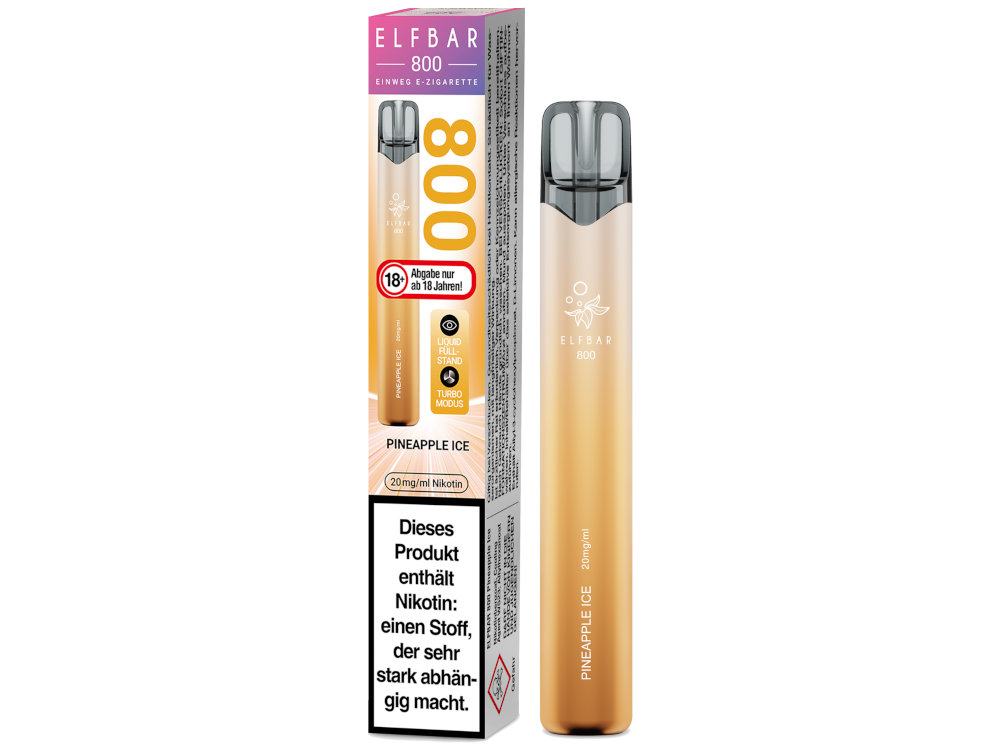 Elfbar 800 Einweg E-Zigarette - Prefilled - Pineapple Ice - 20 mg/ml
