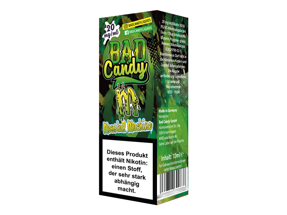Bad Candy Liquids - Monstar Machine - Nikotinsalz Liquid - 20 mg/ml