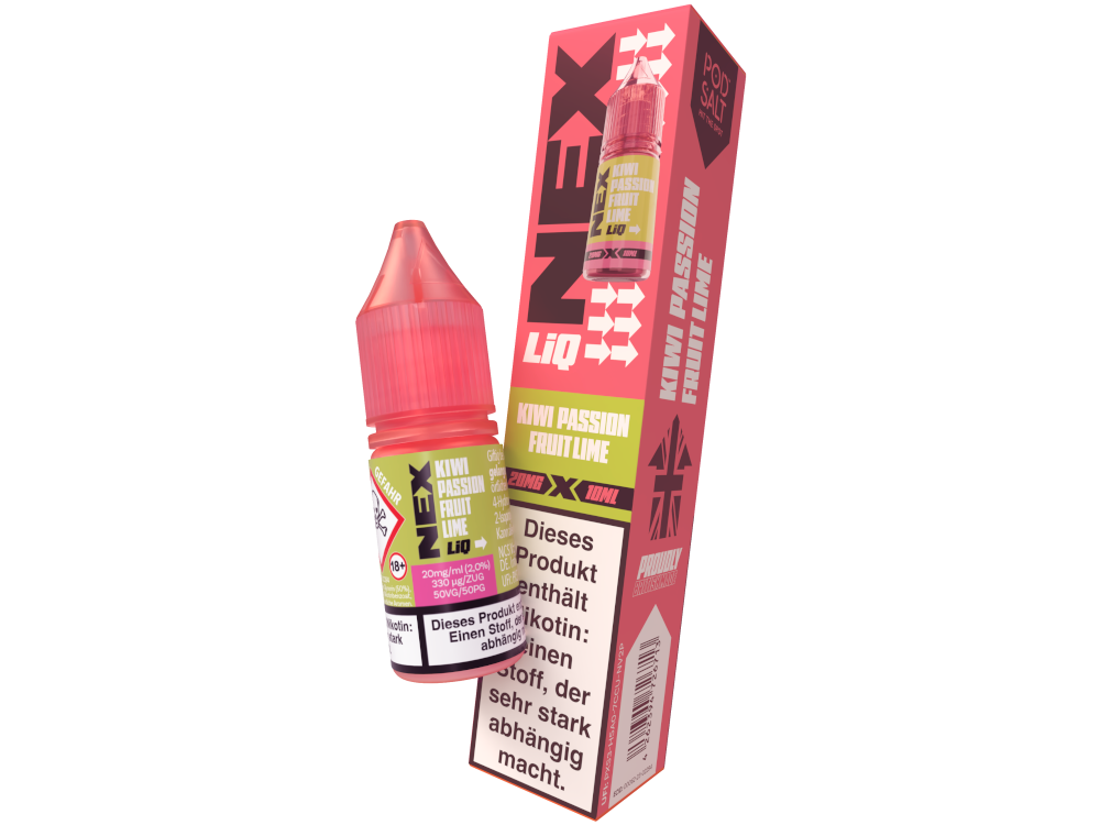 Pod Salt - NexLiq - Nikotinsalz Liquid - Kiwi Passionfruit Lime - 20 mg/ml