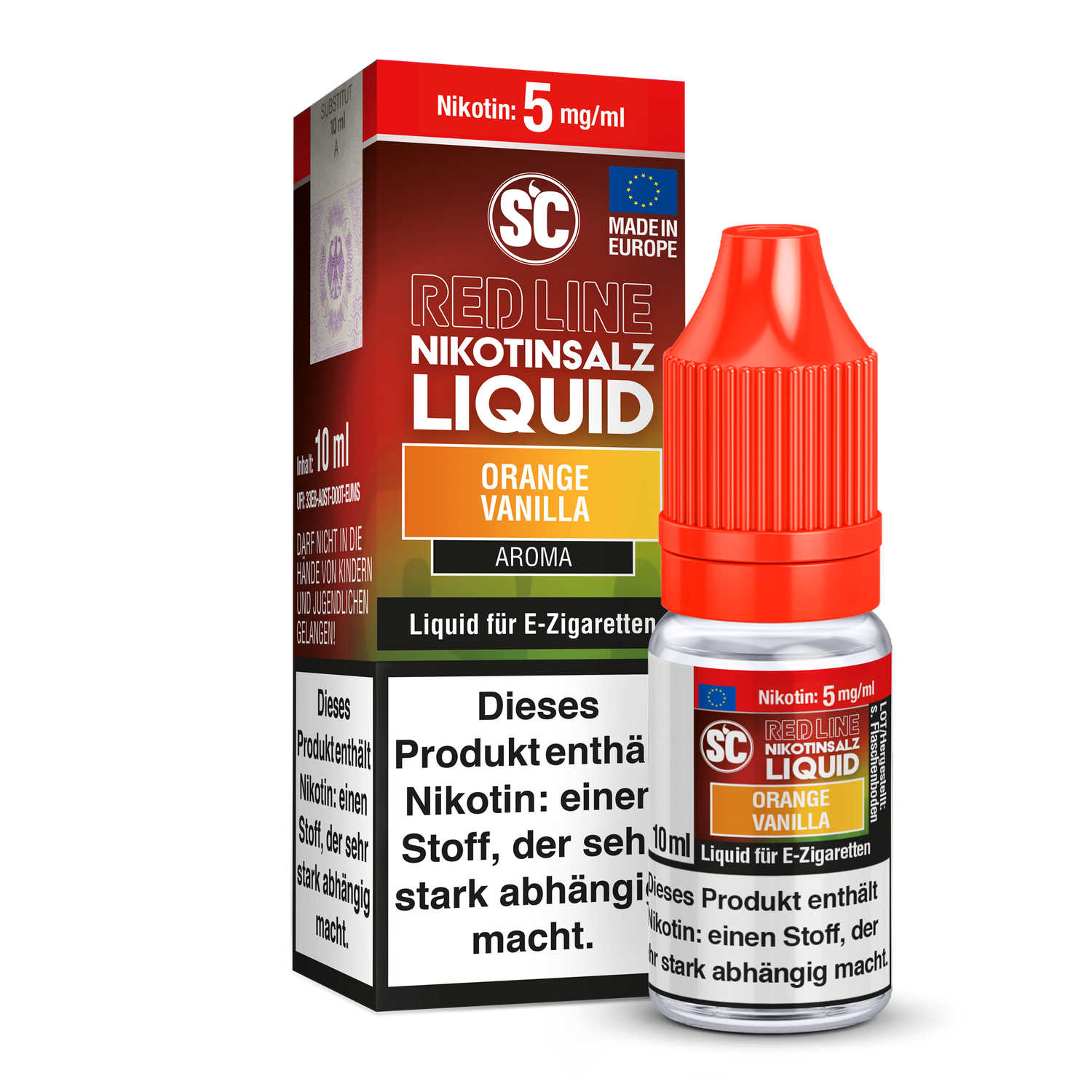 SC - Red Line - Orange Vanilla - Nikotinsalz Liquid - 5 mg/ml