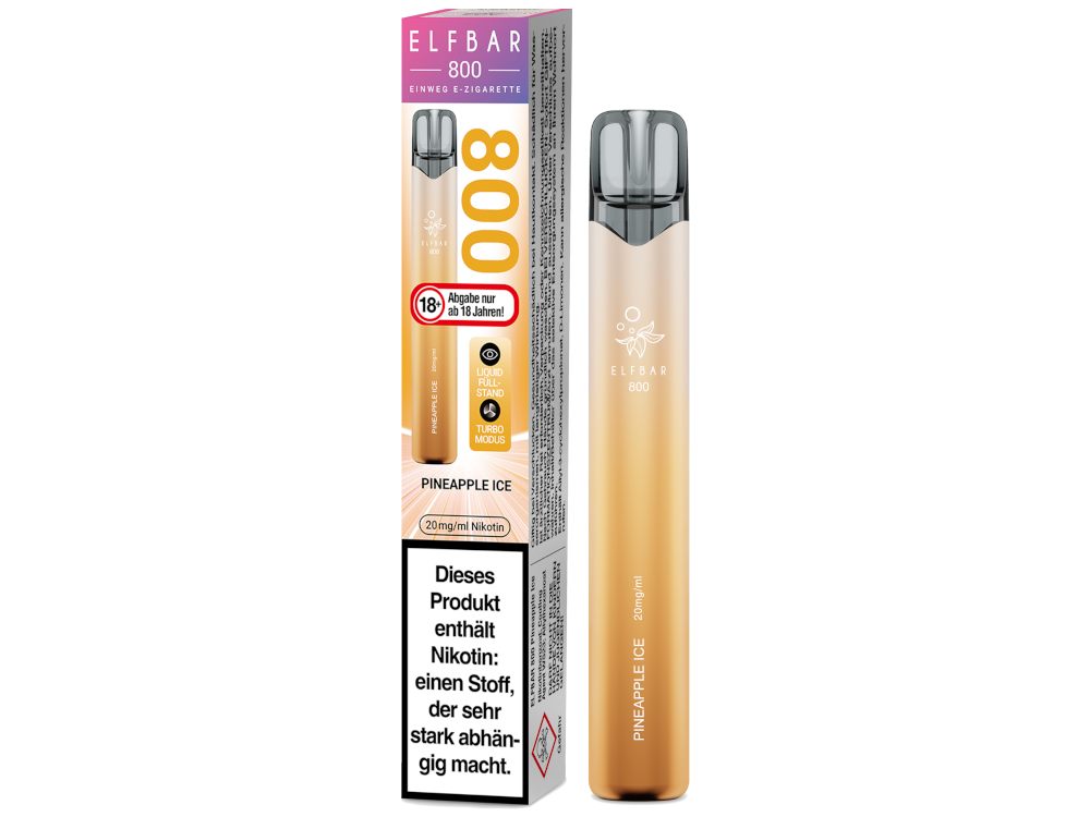 Elfbar 800 Einweg E-Zigarette - Prefilled - Pineapple Ice - 20 mg/ml