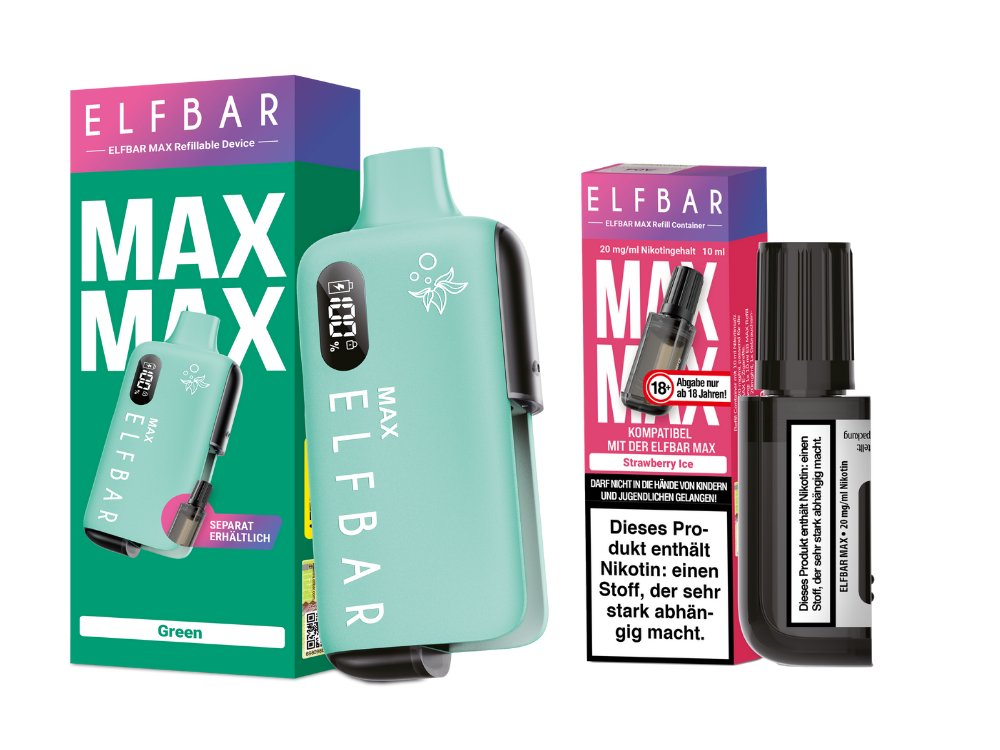 Elfbar Max Set inkl. Liquid Pod - Green - Strawberry Ice