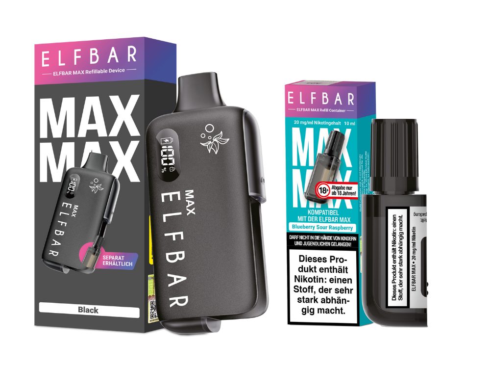 Elfbar Max Set inkl. Liquid Pod - black - Blueberry Sour Raspberry