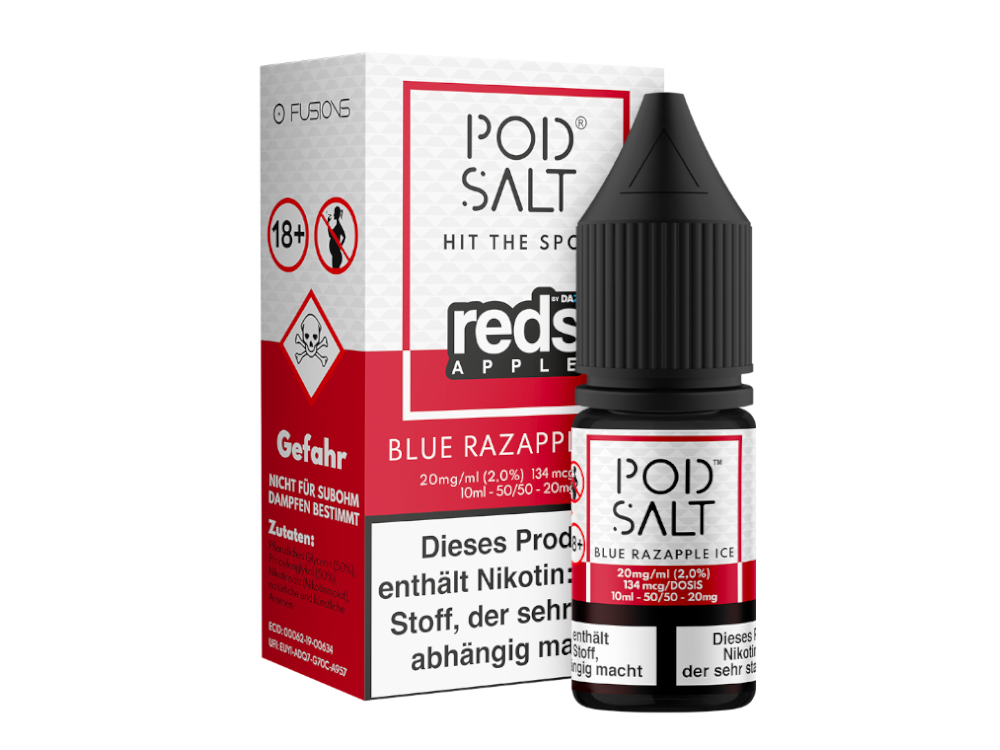 Pod Salt Fusion - Blue Razapple Ice - Nikotinsalz Liquid - 20 mg/ml