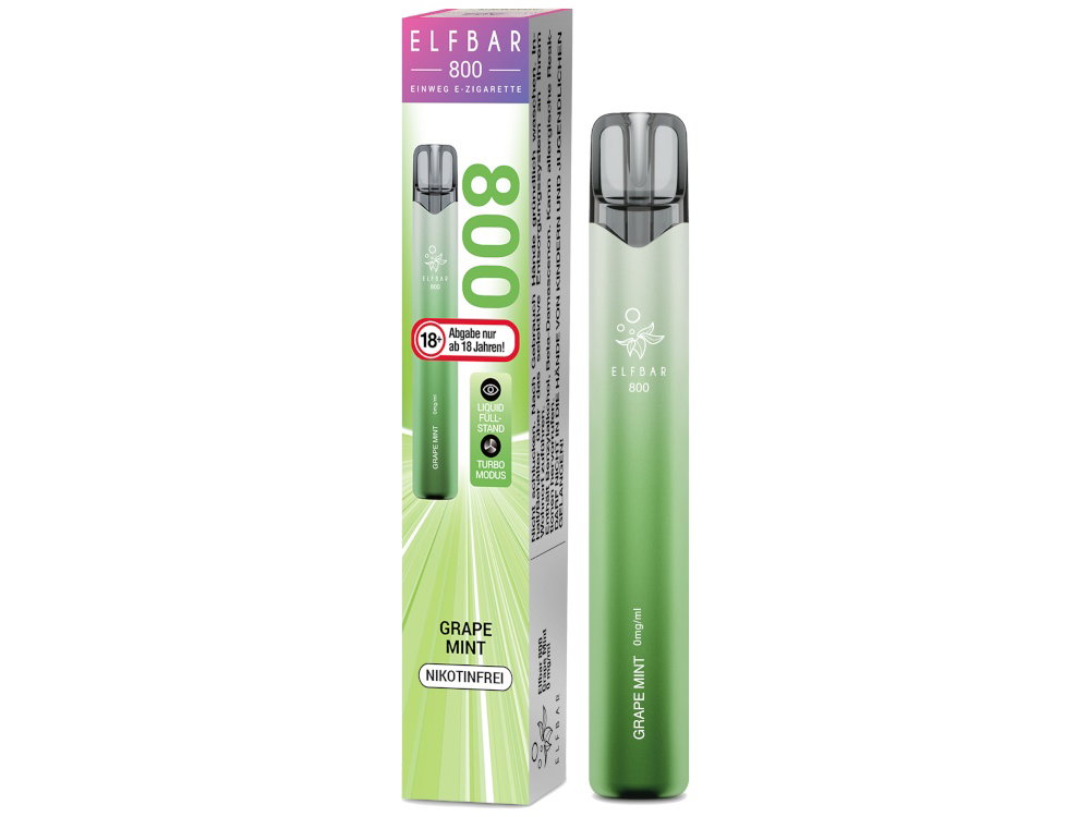 Elfbar 800 Einweg E-Zigarette - Prefilled - Grape Mint - 0 mg/ml