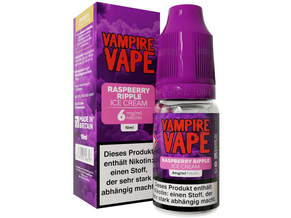 Vampire Vape - Dessert Collection - E-Zigaretten Liquid - Raspberry Ripple Ice Cream - 6 mg/ml