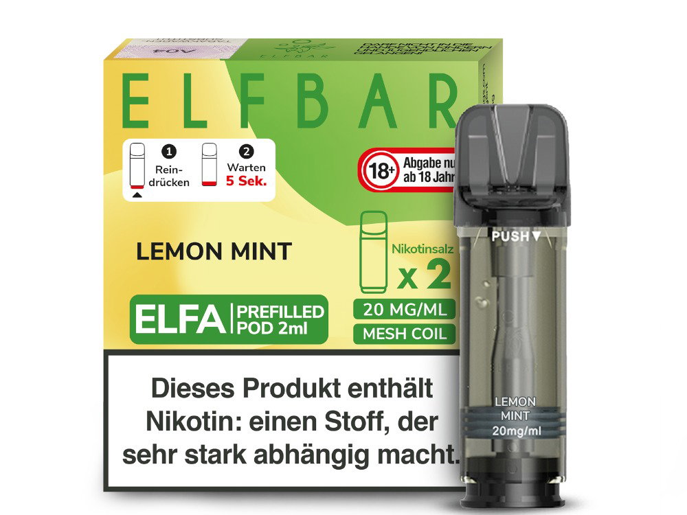 Elfbar Elfa Pod 20 mg/ml - Prefilled - Lemon Mint