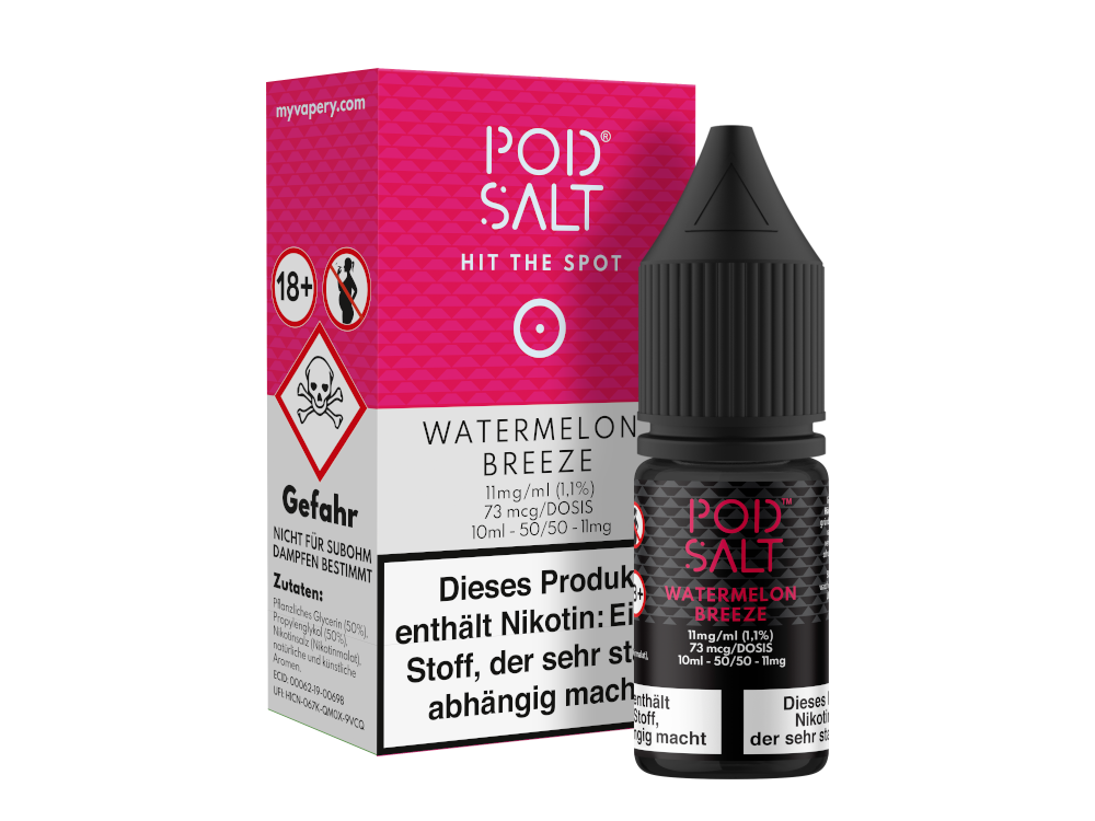 Pod Salt - Watermelon Breeze - Nikotinsalz Liquid - 11 mg/ml