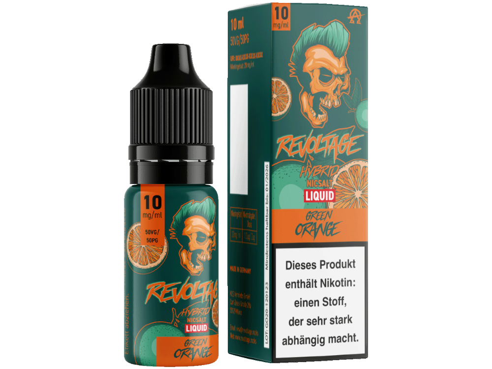 Revoltage - Tobacco Gold - Hybrid Nikotinsalz Liquid - Green Orange - 10 mg/ml