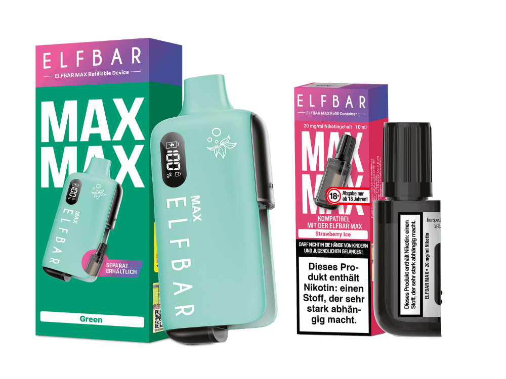 Elfbar Max Set inkl. Liquid Pod - Green - Strawberry Ice