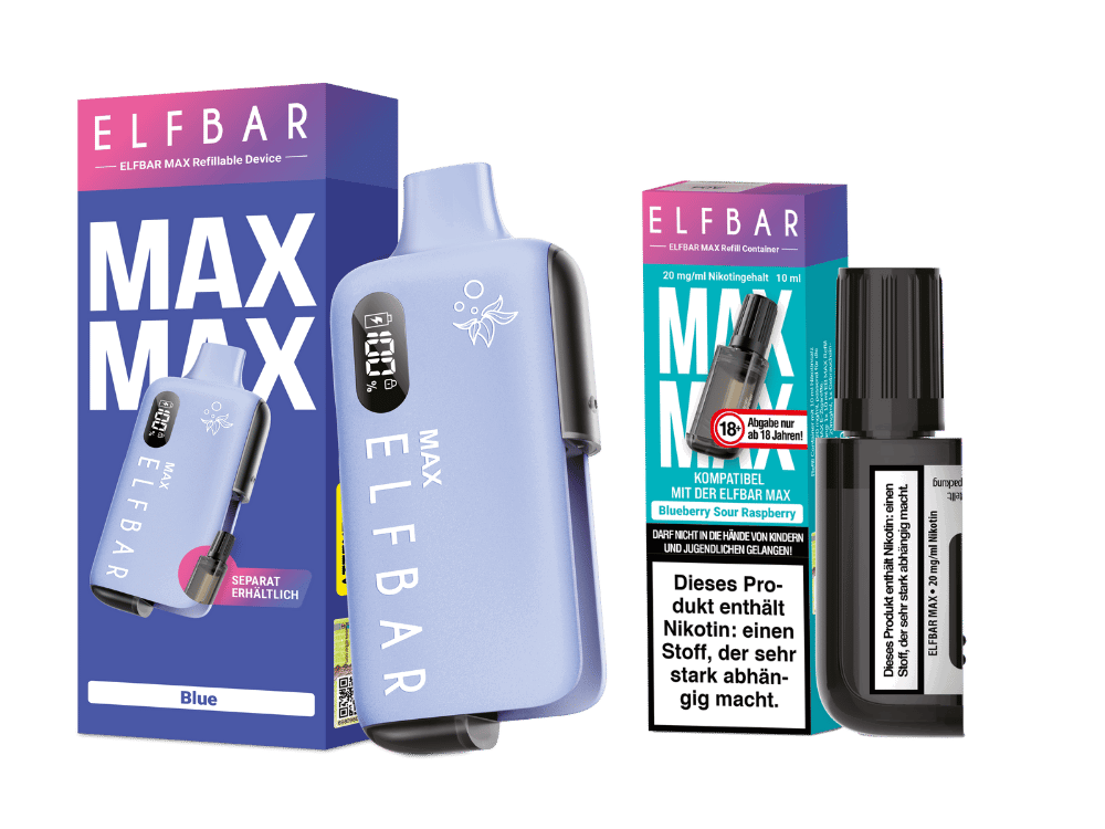 Elfbar Max Set inkl. Liquid Pod - Blue - Blueberry Sour Raspberry