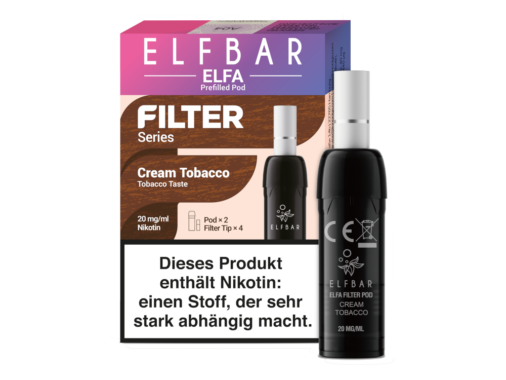 Elfbar - Elfa Pod - Filter Series - Cream Tobacco - 20 mg/ml