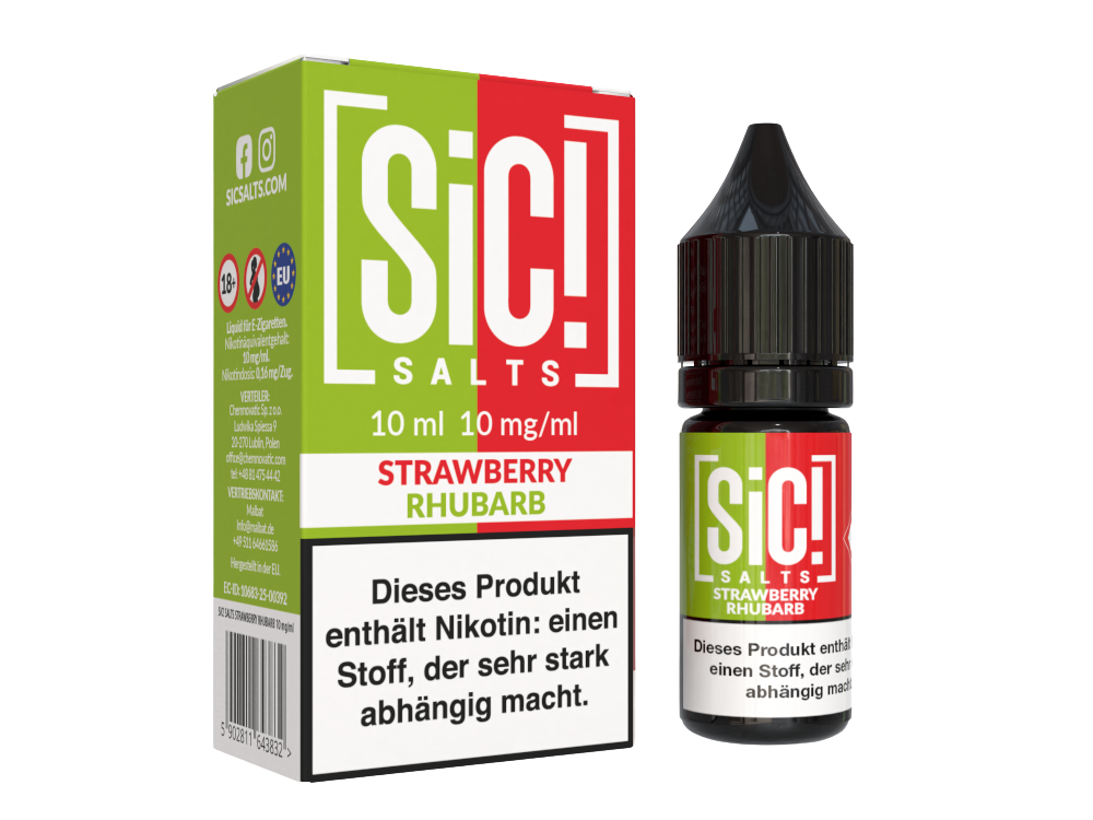SiC! Salts - Strawberry Rhubarb - Nikotinsalz Liquid 10 mg/ml