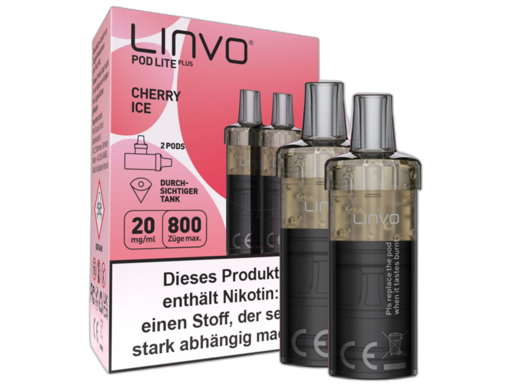 Linvo - Pod Lite Plus Cartridge Cherry Ice 20 mg/ml (2 Stück pro Packung)