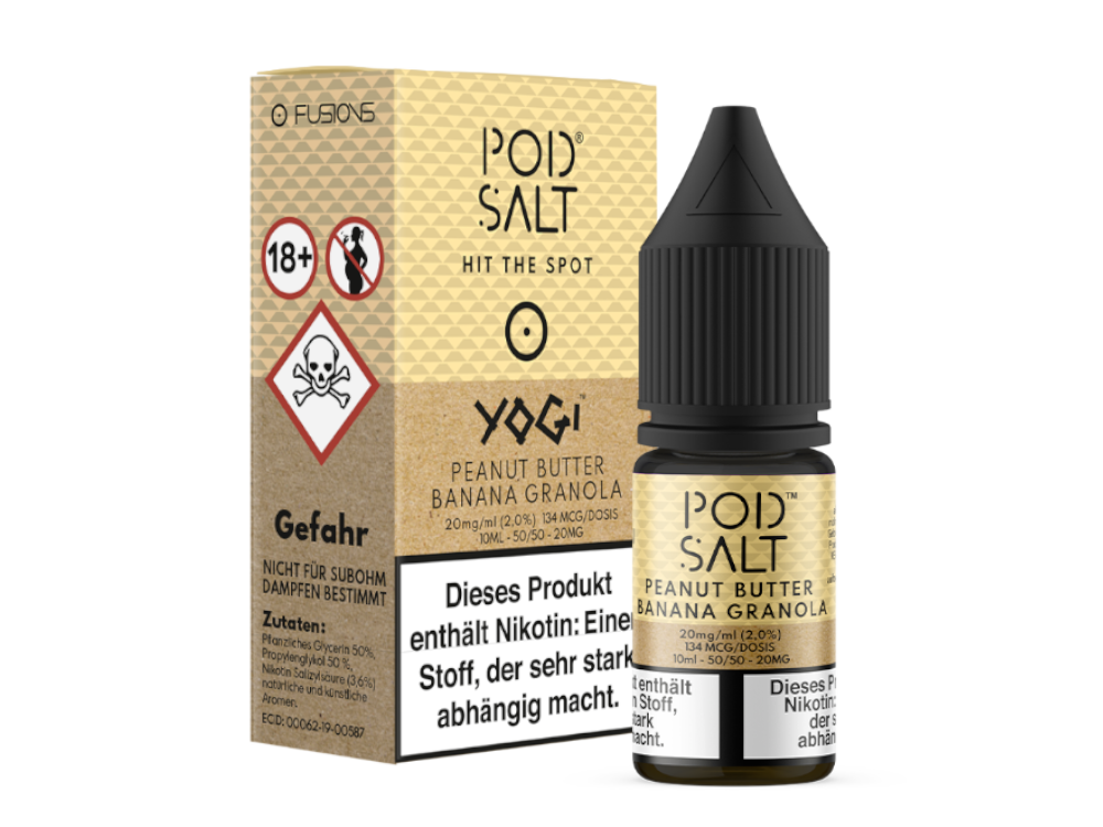 Pod Salt Fusion - Peanut Butter Banana Granola - Nikotinsalz Liquid - 20 mg/ml