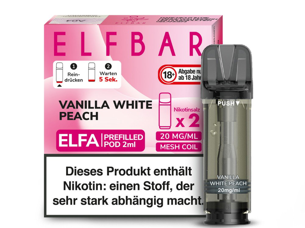 Elfbar Elfa Pod 20 mg/ml - Prefilled - Vanilla White Peach