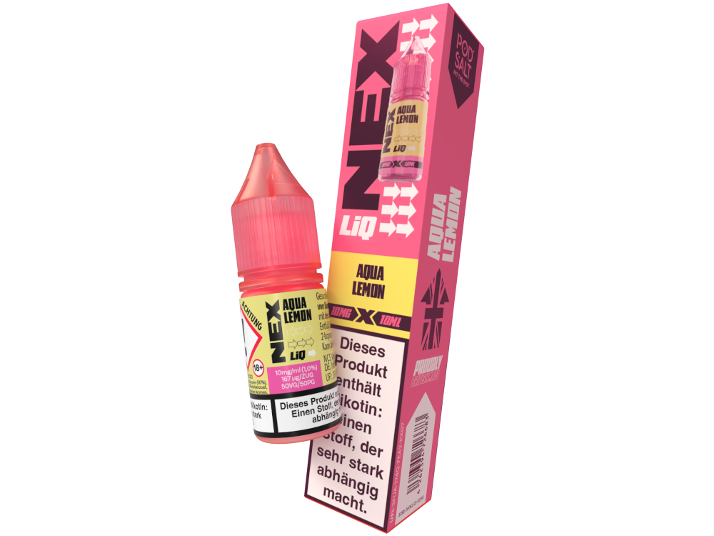 Pod Salt - NexLiq - Nikotinsalz Liquid - Aqua Lemon - 10 mg/ml