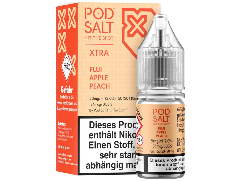 Pod Salt X - Nikotinsalz Liquid - Fuji Apple Peach - 20 mg/ml
