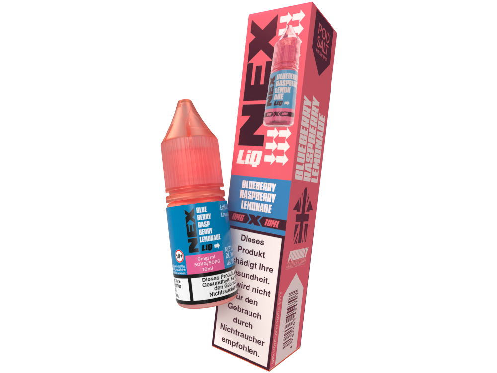 Pod Salt - NexLiq - Nikotinsalz Liquid - Blueberry Raspberry Lemonade - 0 mg/ml