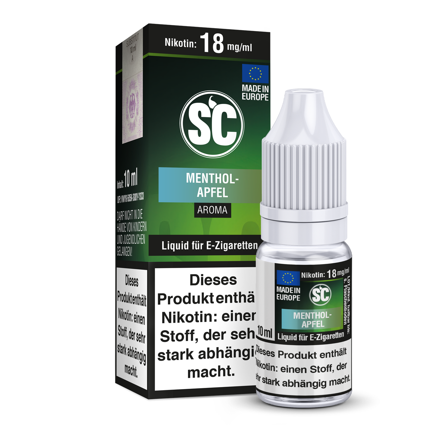 Menthol-Apfel E-Zigaretten Liquid - 0 mg/ml