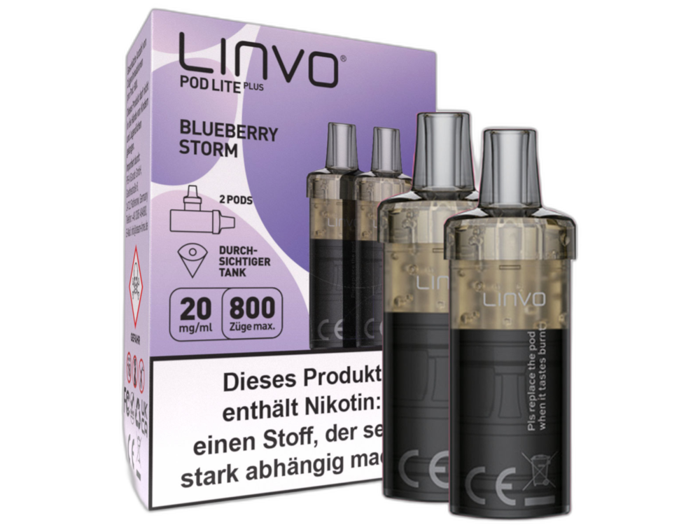 Linvo - Pod Lite Plus Cartridge Blueberry Storm 20 mg/ml (2 Stück pro Packung)