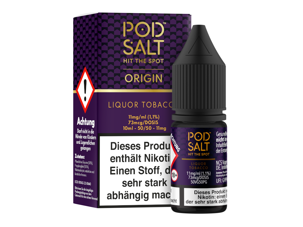 Pod Salt Origin - Liquor Tobacco - Nikotinsalz Liquid - 11 mg/ml