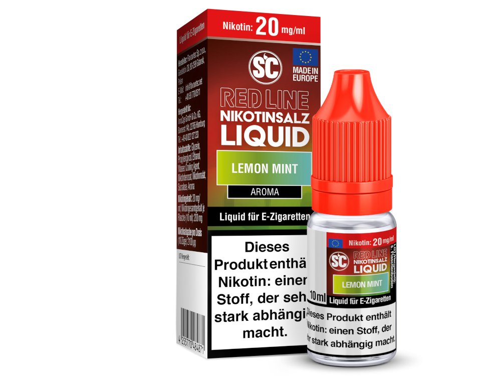 SC - Red Line - Lemon Mint - Nikotinsalz Liquid - 20 mg/ml