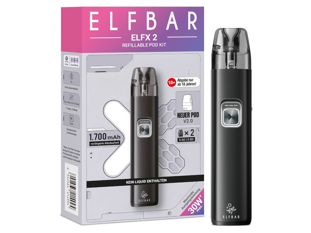 Elfbar - Elfx 2 E-Zigaretten Set - Matte Black