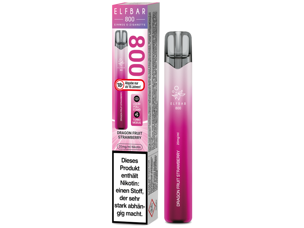 Elfbar 800 Einweg E-Zigarette - Prefilled - Dragon Fruit Strawberry - 20 mg/ml