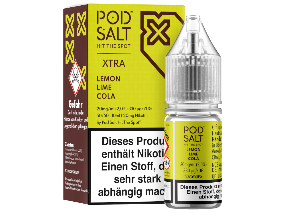 Pod Salt X - Nikotinsalz Liquid - Lemon Lime Cola - 20 mg/ml