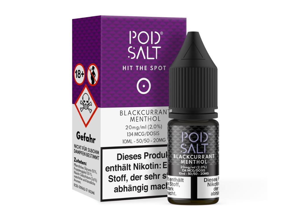 Pod Salt - Blackcurrant Menthol - Nikotinsalz Liquid - 20 mg/ml