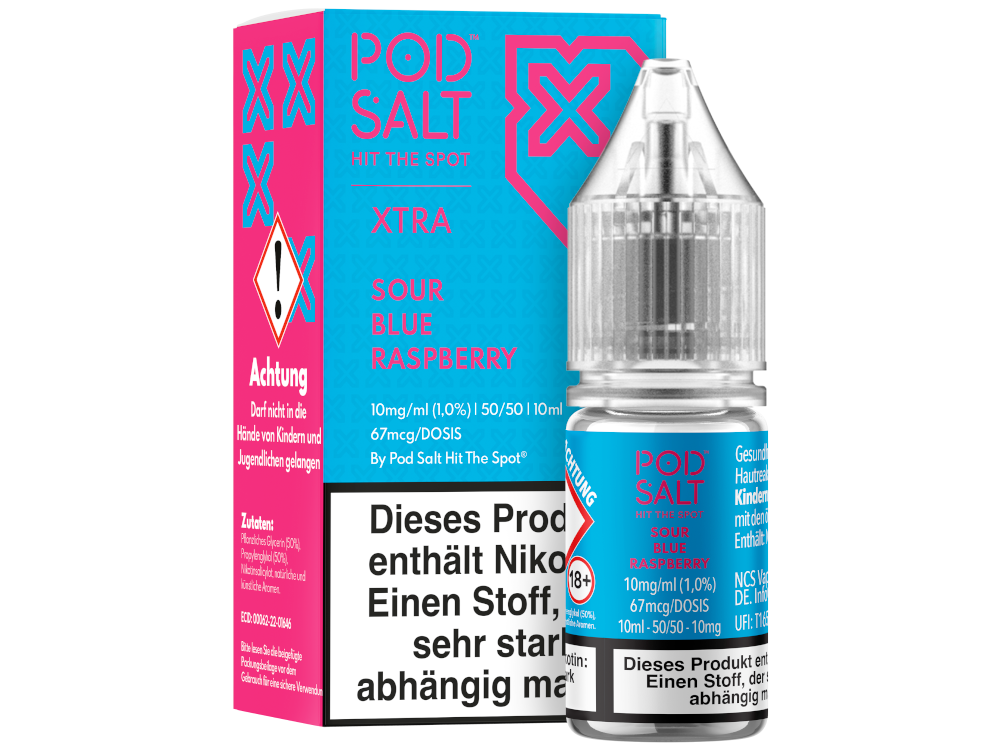 Pod Salt X - Nikotinsalz Liquid - Sour Blue Raspberry - 10 mg/ml