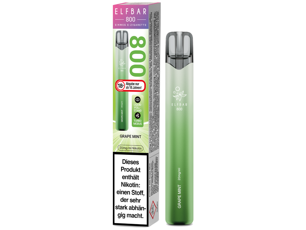 Elfbar 800 Einweg E-Zigarette - Prefilled - Grape Mint - 20 mg/ml