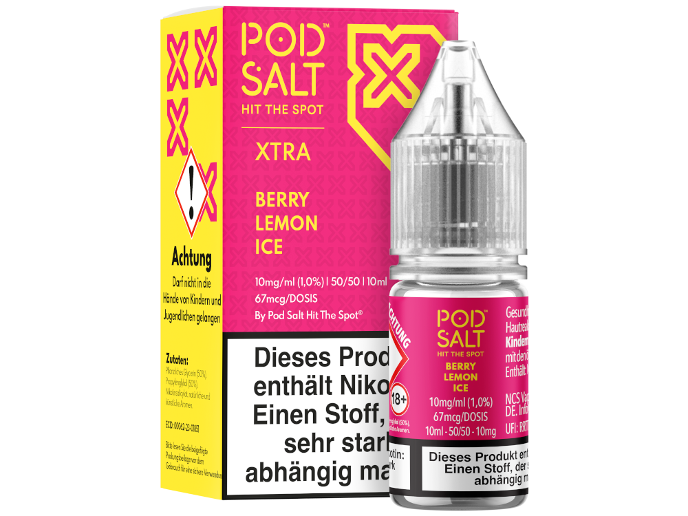 Pod Salt X - Nikotinsalz Liquid - Berry Lemon Ice - 10 mg/ml