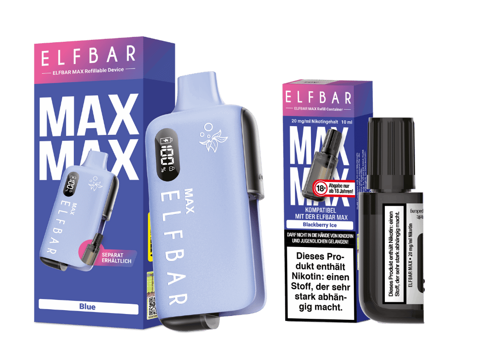 Elfbar Max Set inkl. Liquid Pod - Blue - Blackberry Ice