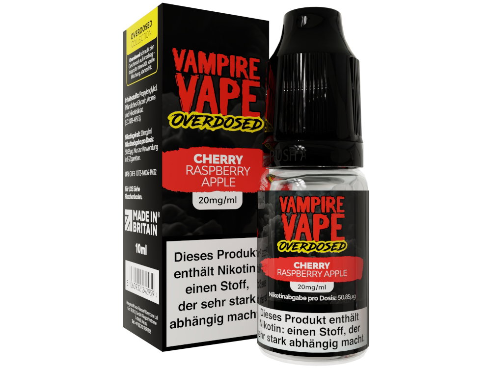 Vampire Vape - Overdosed - Nikotinsalz Liquid - Cherry Raspberry Apple - 20 mg/ml