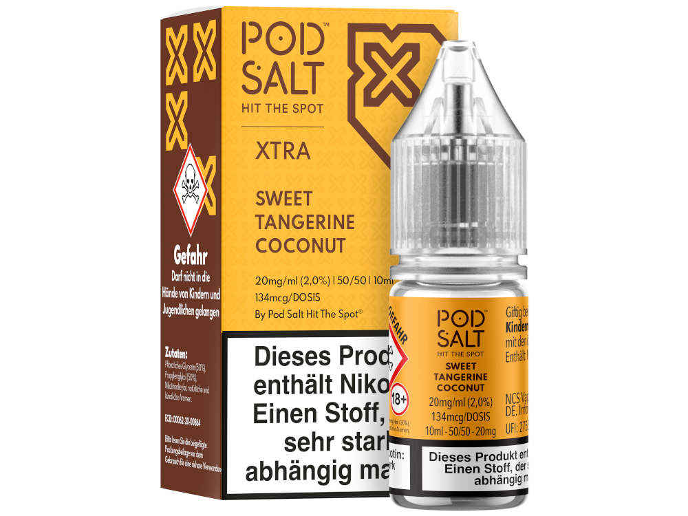 Pod Salt X - Nikotinsalz Liquid - Sweet Tangerine Coconut - 20 mg/ml