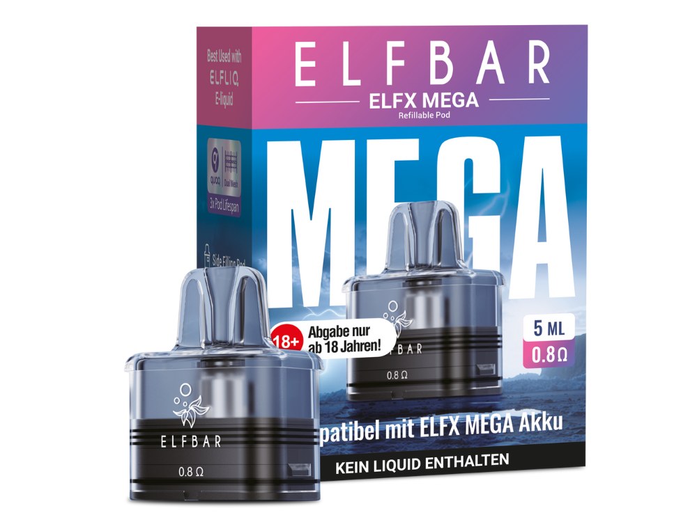 Elfbar ELFX Mega Pod 5 ml 0,8 Ohm Elfbar ELFX Mega Pod 5 ml 0,8 Ohm