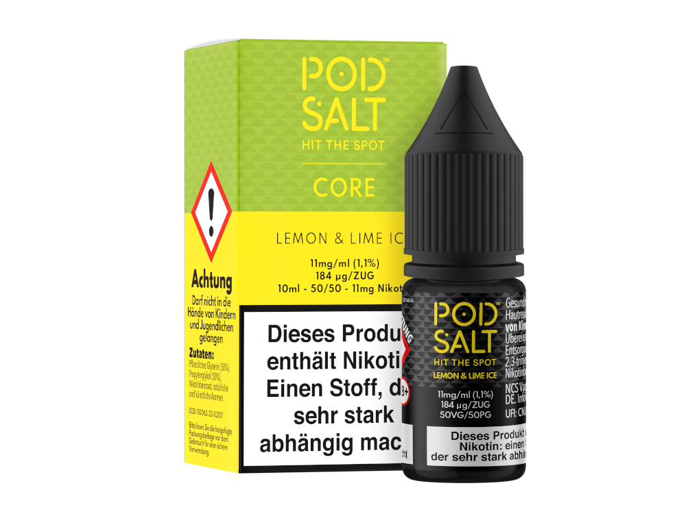 Pod Salt Core - Nikotinsalz Liquid - Lemon & Lime Ice - 11 mg/ml