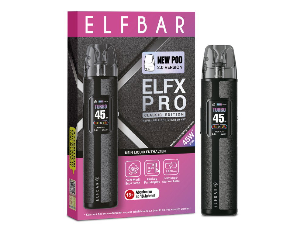 Elfbar ELFX Pro Classic Set Schwarz Elfbar ELFX Pro Classic Set Schwarz