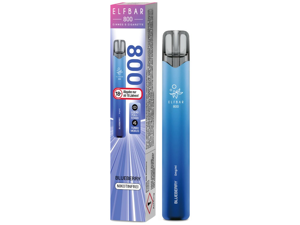 Elfbar 800 Einweg E-Zigarette - Prefilled - Blueberry - 0 mg/ml