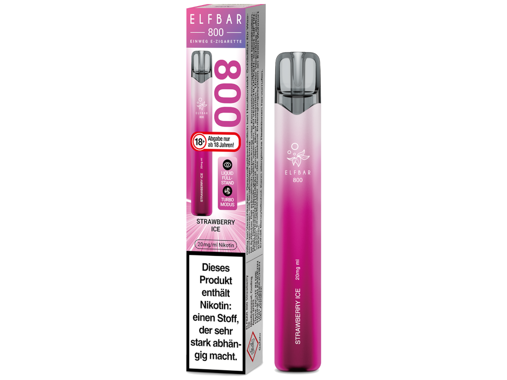 Elfbar 800 Einweg E-Zigarette - Prefilled - Strawberry Ice - 20 mg/ml