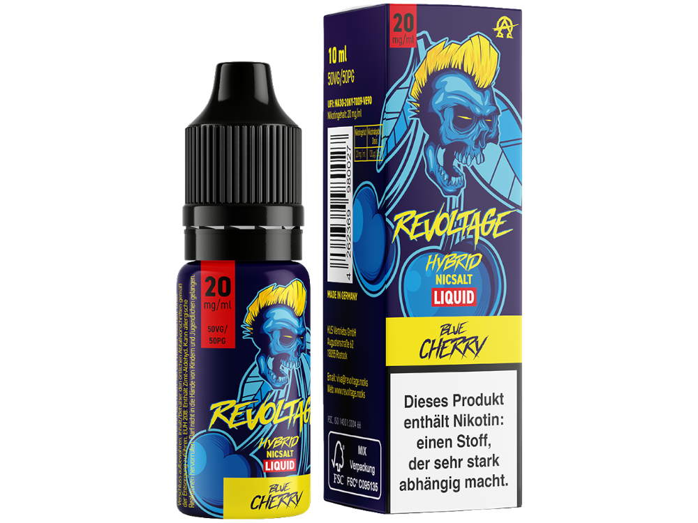 Revoltage - Tobacco Gold - Hybrid Nikotinsalz Liquid - Blue Cherry - 20 mg/ml