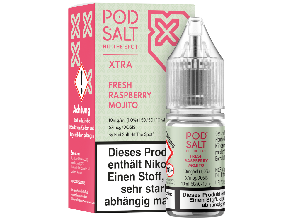 Pod Salt X - Nikotinsalz Liquid - Fresh Raspberry Mojito - 10 mg/ml