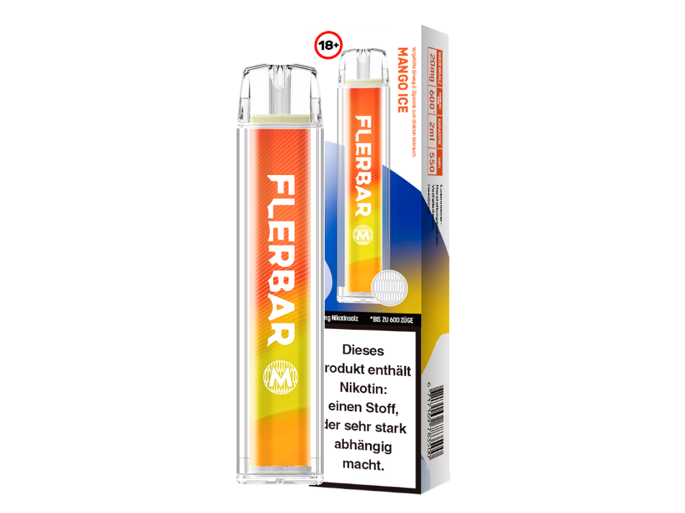Flerbar - M Einweg E-Zigarette - Prefilled - Mango Ice - 20 mg/ml