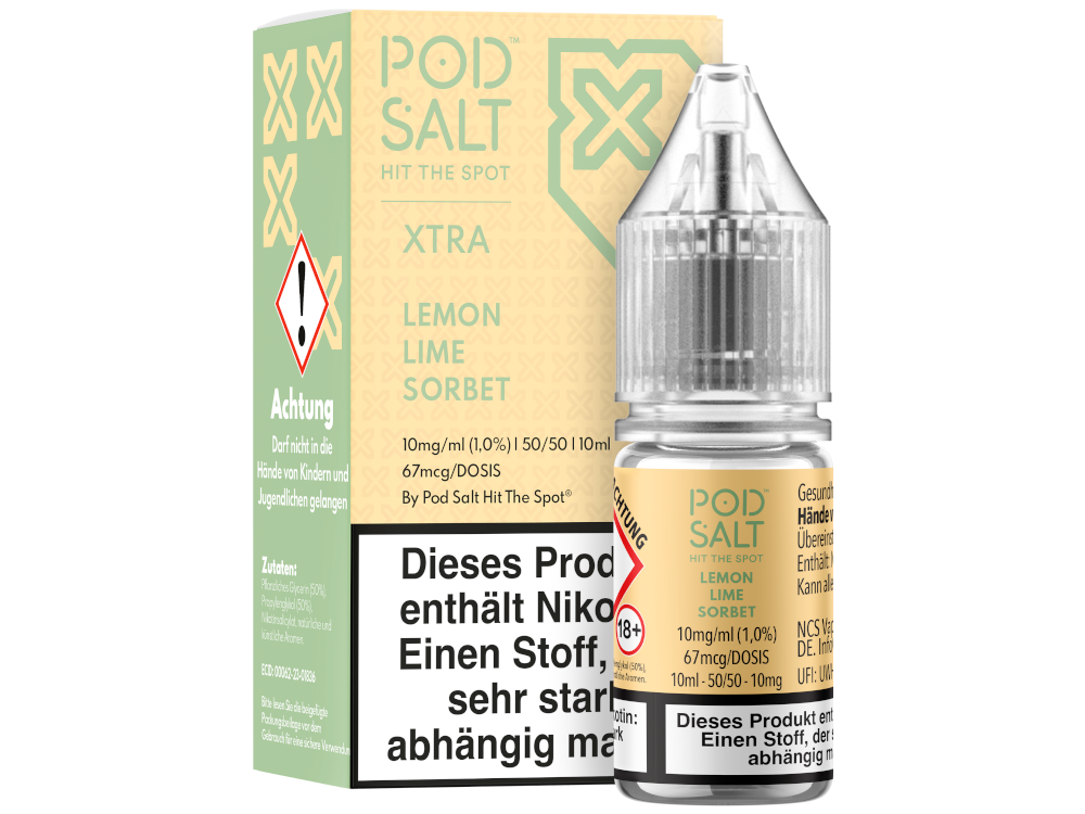 Pod Salt X - Nikotinsalz Liquid - Lemon Lime Sorbet - 10 mg/ml