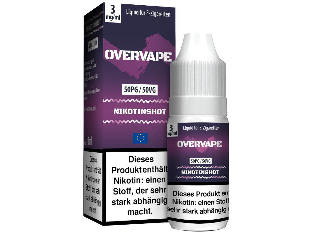 Overvape - 10ml Nikotin Shot - 50PG / 50VG - 3 mg/ml