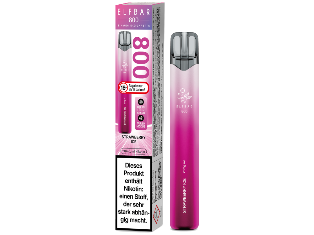 Elfbar 800 Einweg E-Zigarette - Prefilled - Strawberry Ice - 20 mg/ml