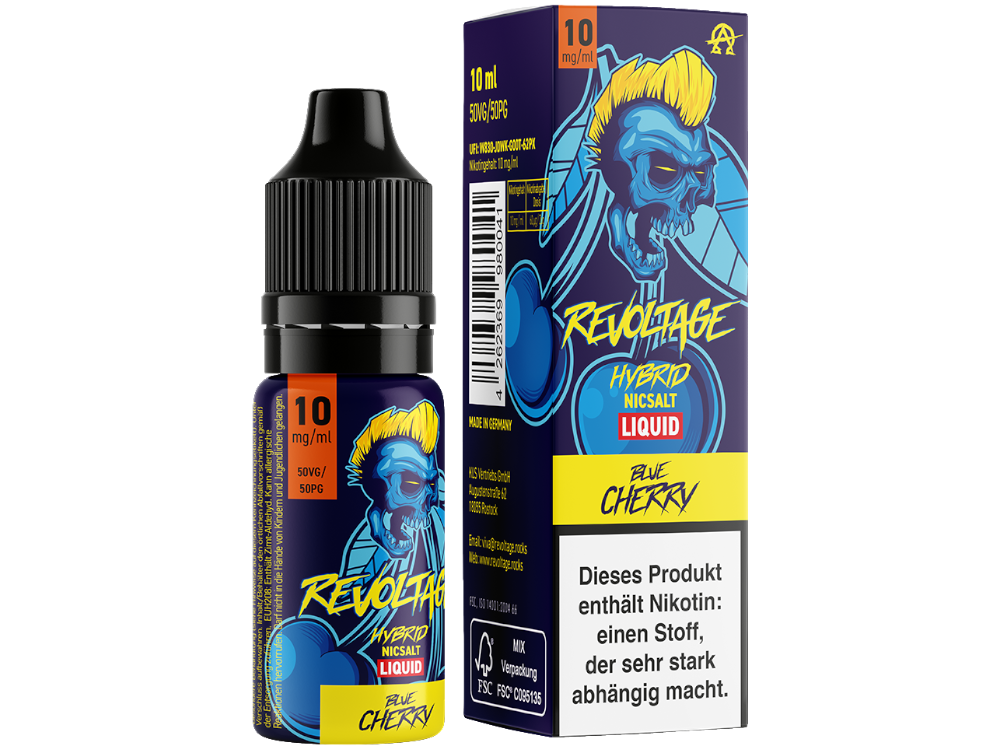 Revoltage - Tobacco Gold - Hybrid Nikotinsalz Liquid - Blue Cherry - 10 mg/ml